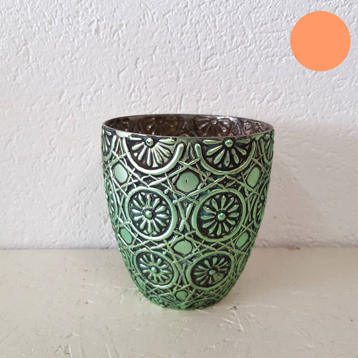 Übertopf aus Glas, Farbe grün, Ø 12cm