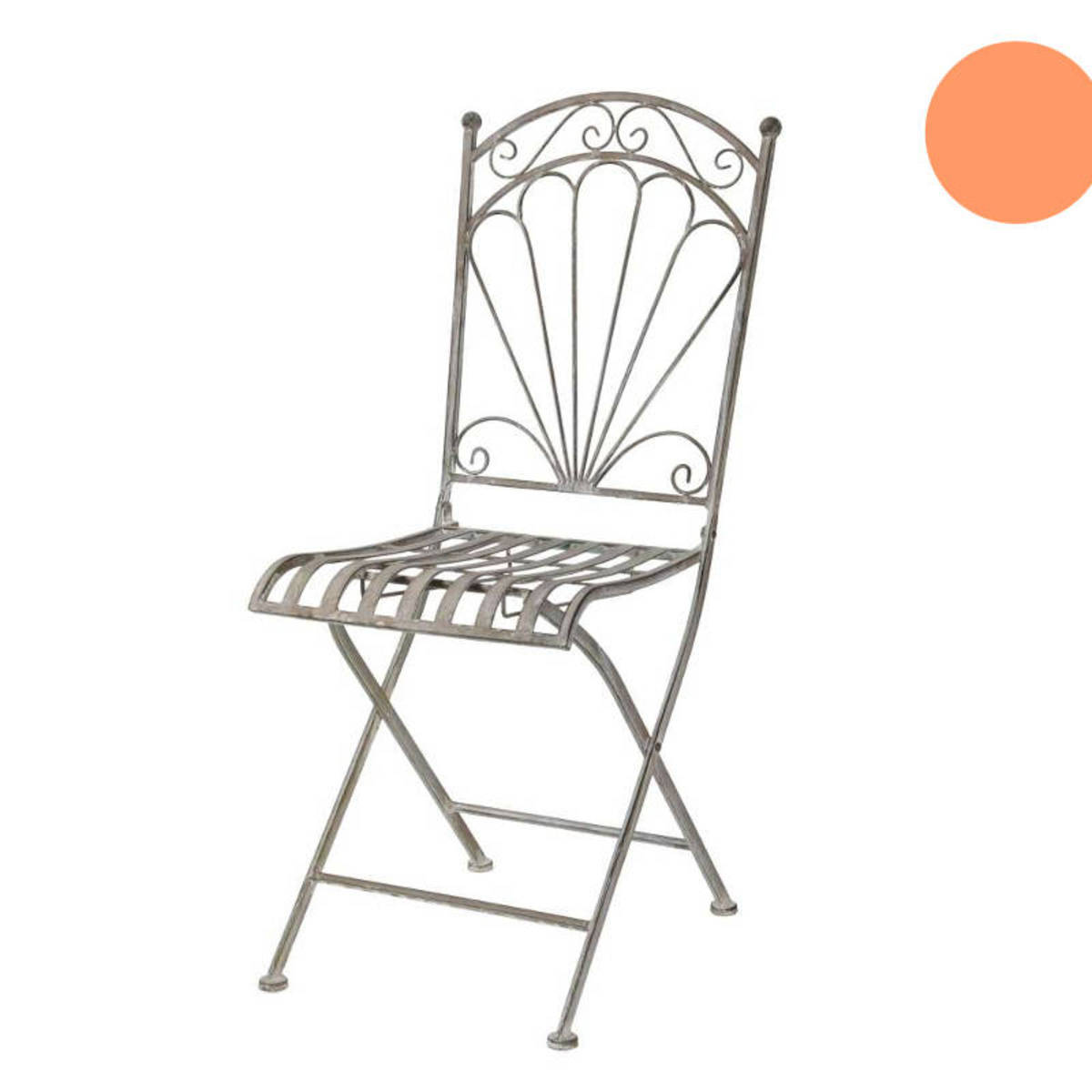 Stuhl aus Metall, Farbe grau
