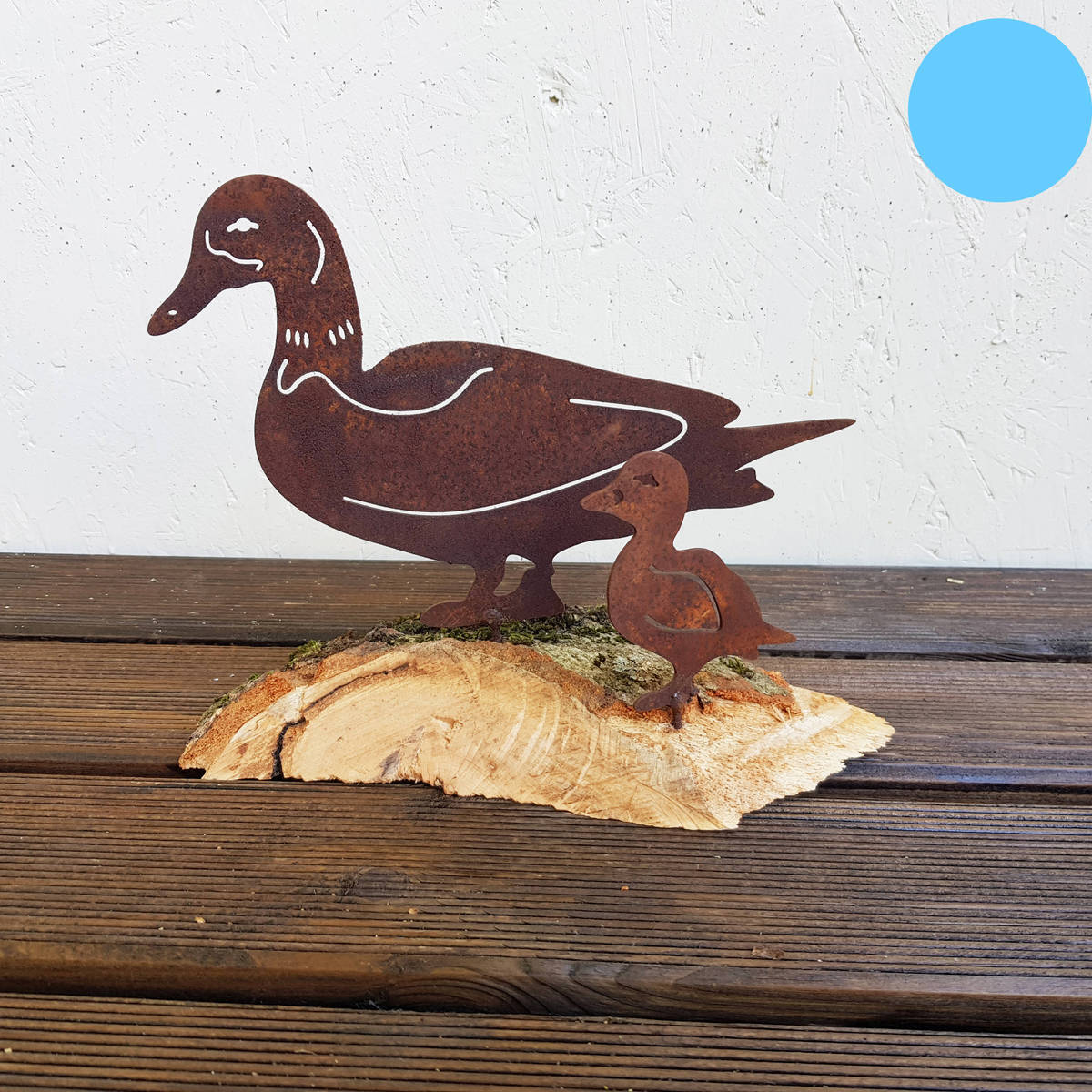 Canard en fer rouillé, à visser, 23x16cm