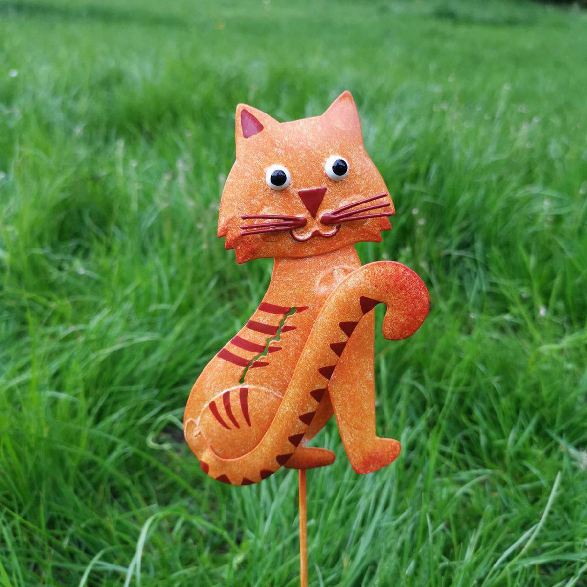 Katze aus Metall, zum Stecken, Höhe 44cm