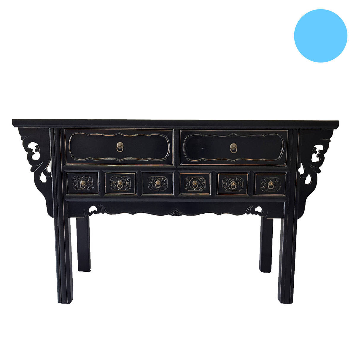 Chinesischer Tisch, Farbe antik schwarz