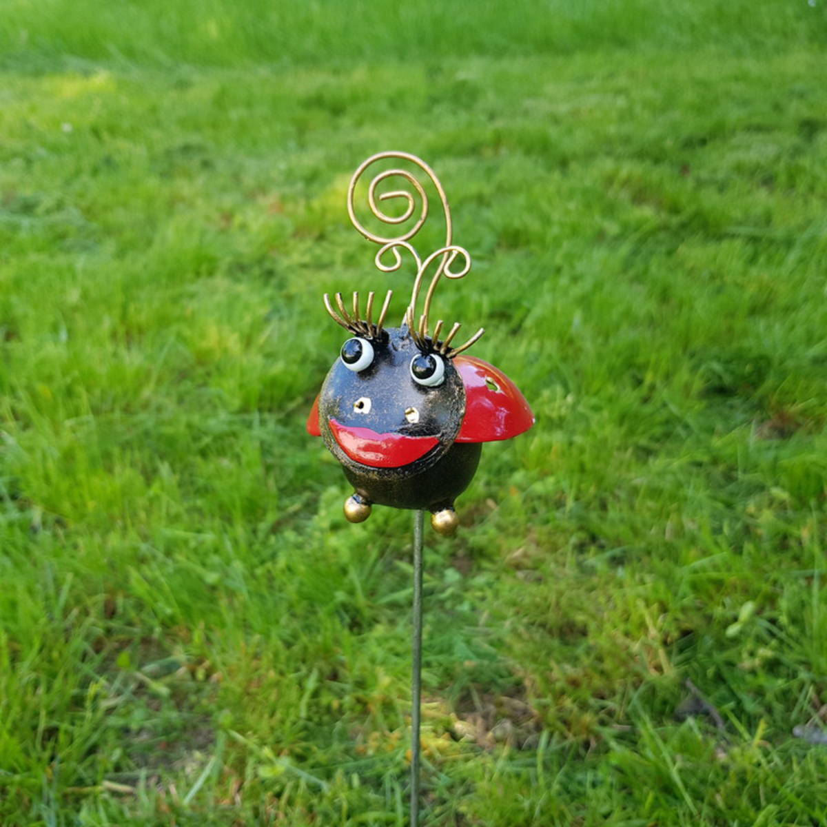 Stecker Marienkäfer aus Metall, Höhe 45cm