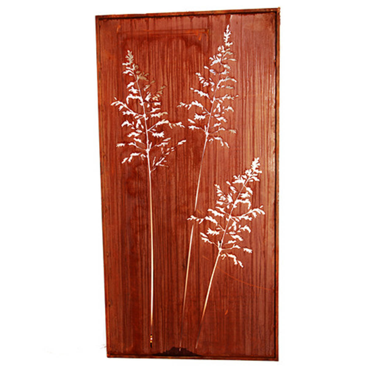 Paravent aus Rosteisen, Höhe 200 cm,  mit Gräsermotiv