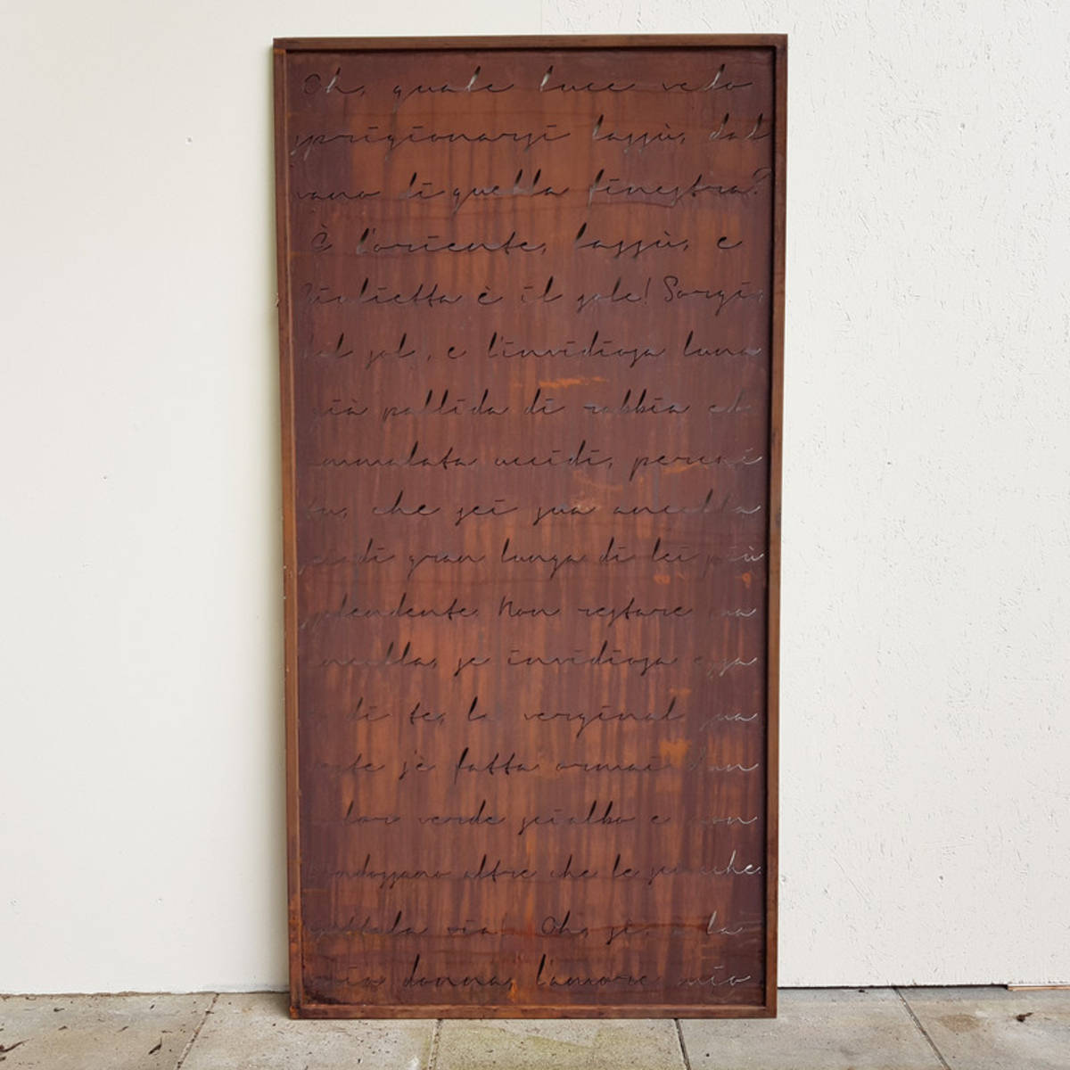 Paravent ''Romance'' aus Rostmetall, 200x100cm