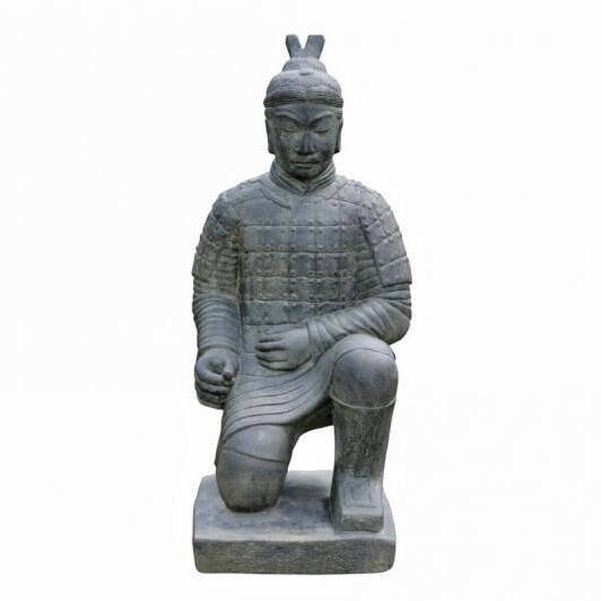 Guerrier chinois, en pierre agglomérée, H 102cm