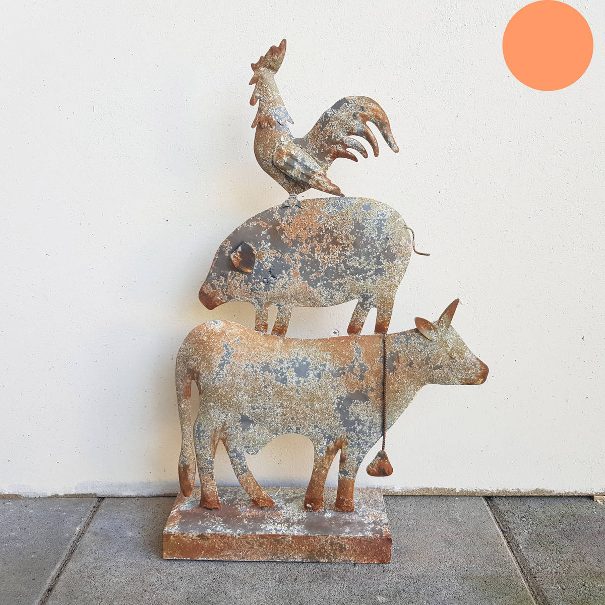 Les musiciens de Brême, en métal vieilli, 55 cm