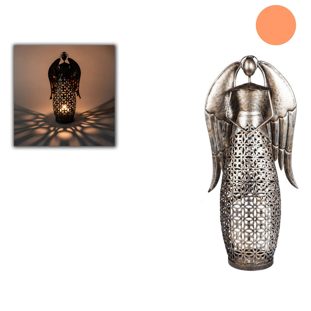 Engel aus Metall, silber antik, Höhe 75cm