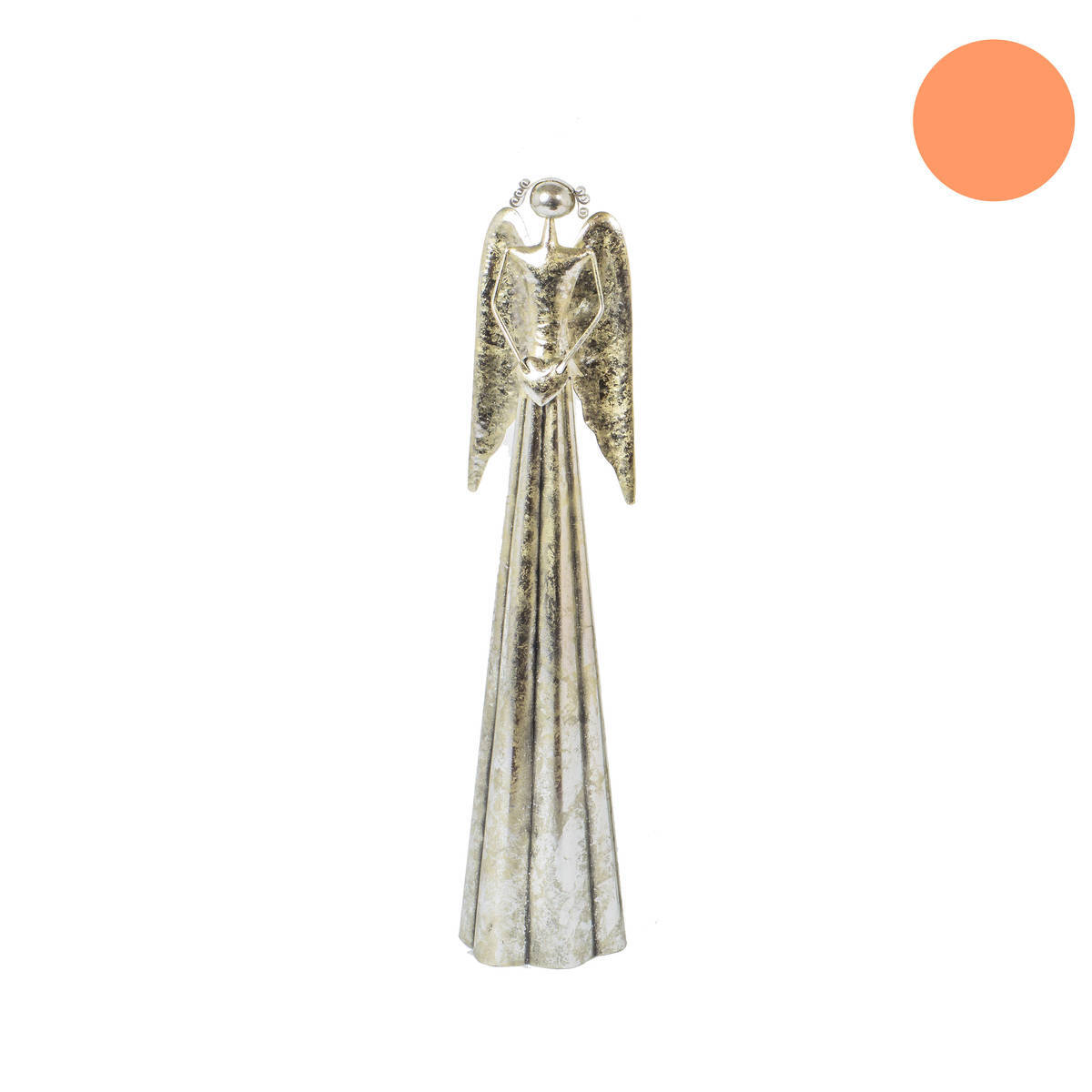 Engel aus Metall mit Herz, Höhe 100cm