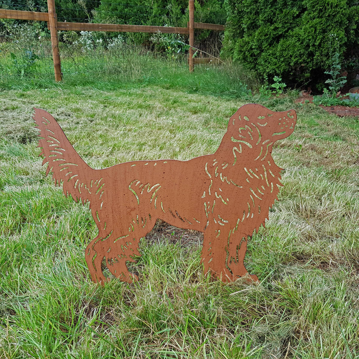 Hund aus Metall, zum Stecken, 50x50cm