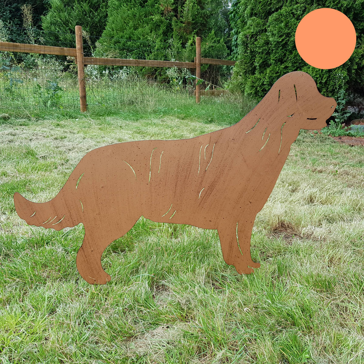 Hund aus Metall, zum Stecken, 88x50cm