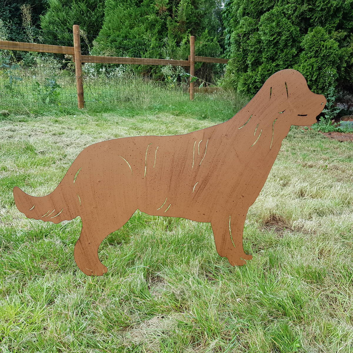 Hund aus Metall, zum Stecken, 88x50cm