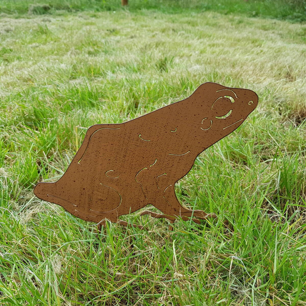 Grenouille en métal, à piquer, hauteur 30cm