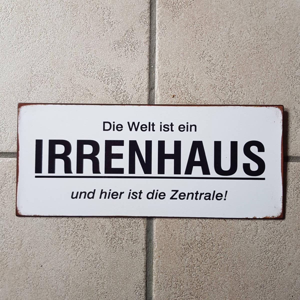 Metallschild mit Text, 30x13cm