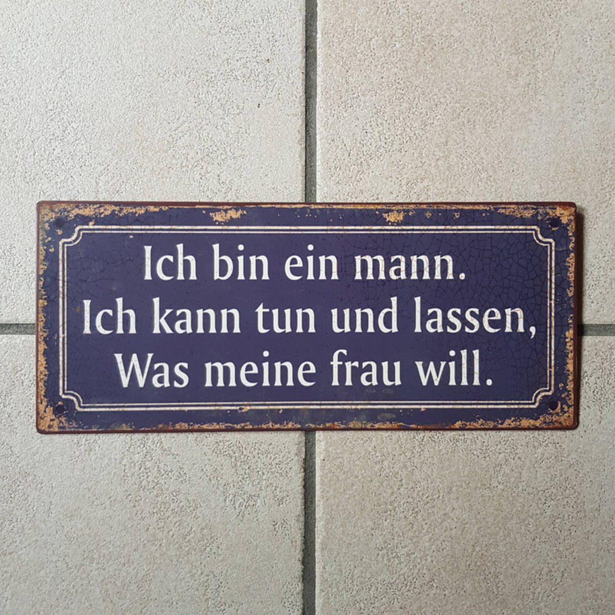 Metallschild mit Text, 30x13cm