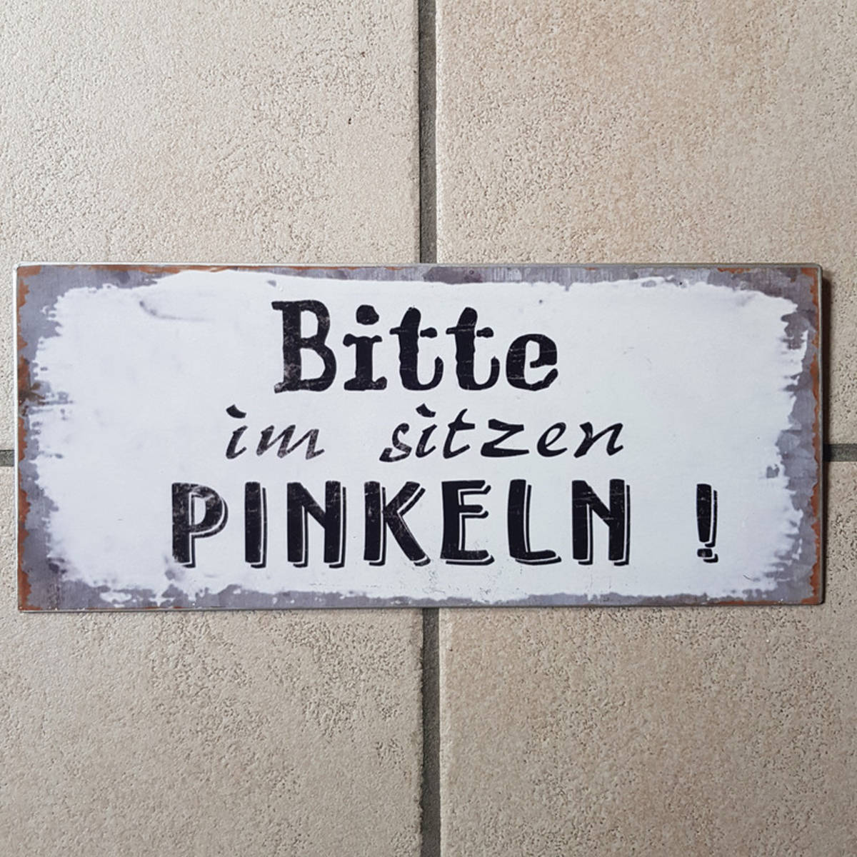 Metallschild mit Text, 30x13cm