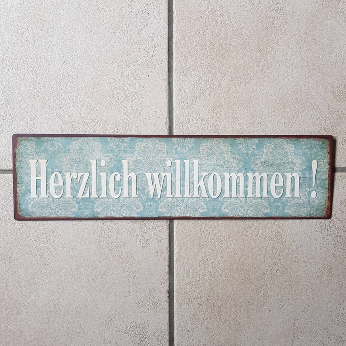 Plaque en métal avec texte, 43x11cm