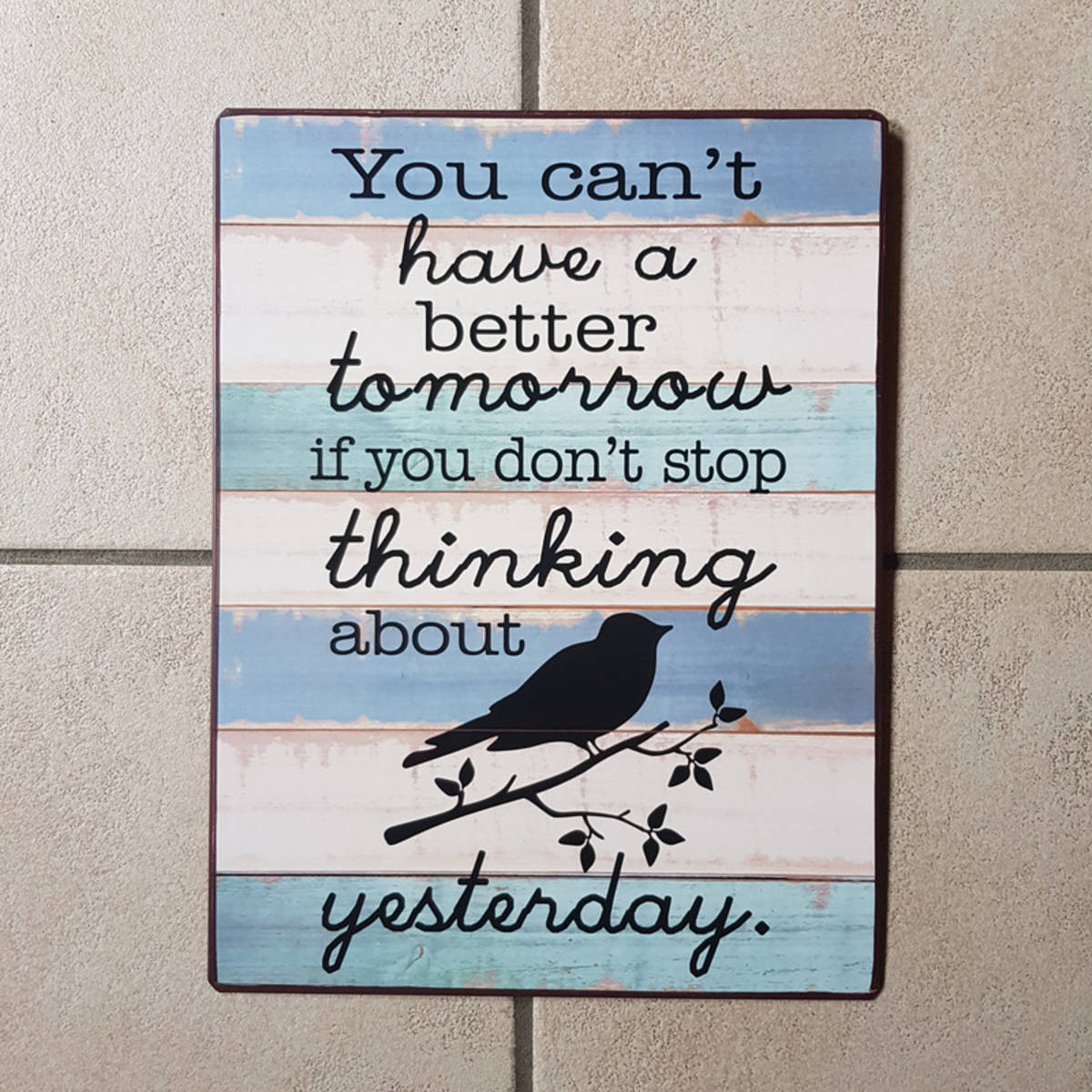 Plaque en métal avec texte, 26x35cm