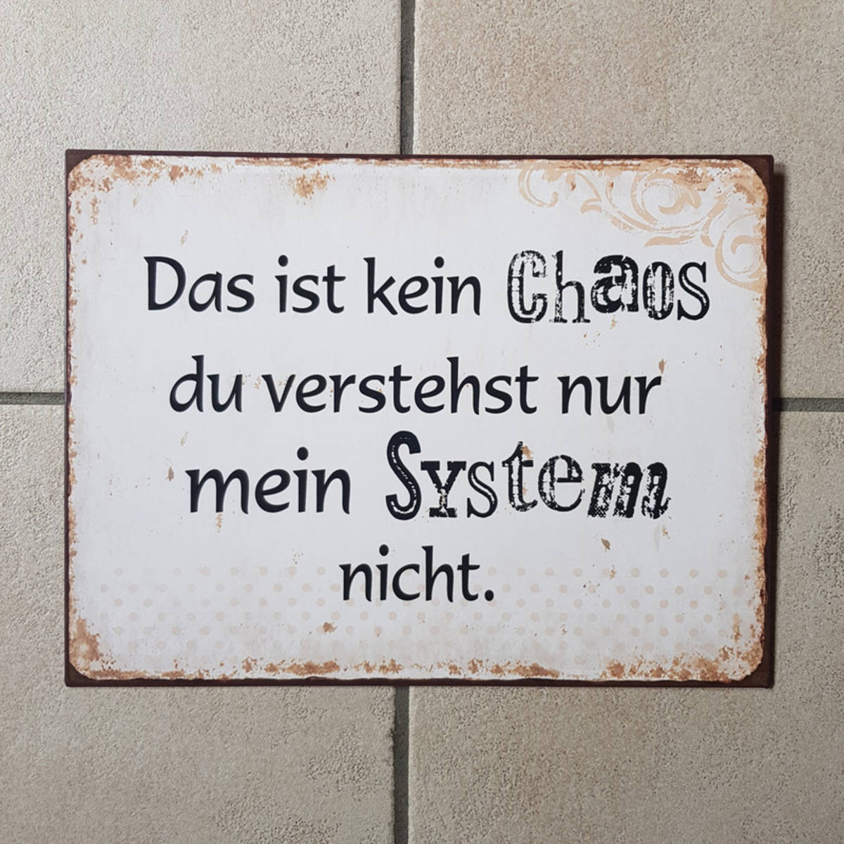 Metallschild mit Text, 35x26cm