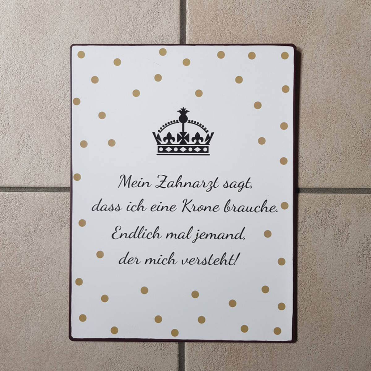 Plaque en métal avec texte, 26x35cm