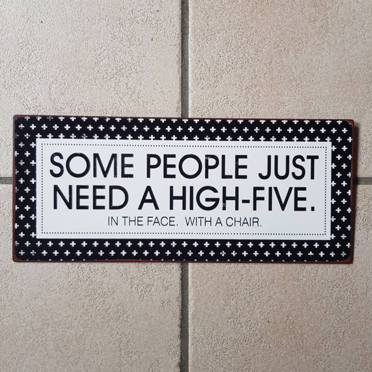 Plaque en métal avec texte, 30x13cm