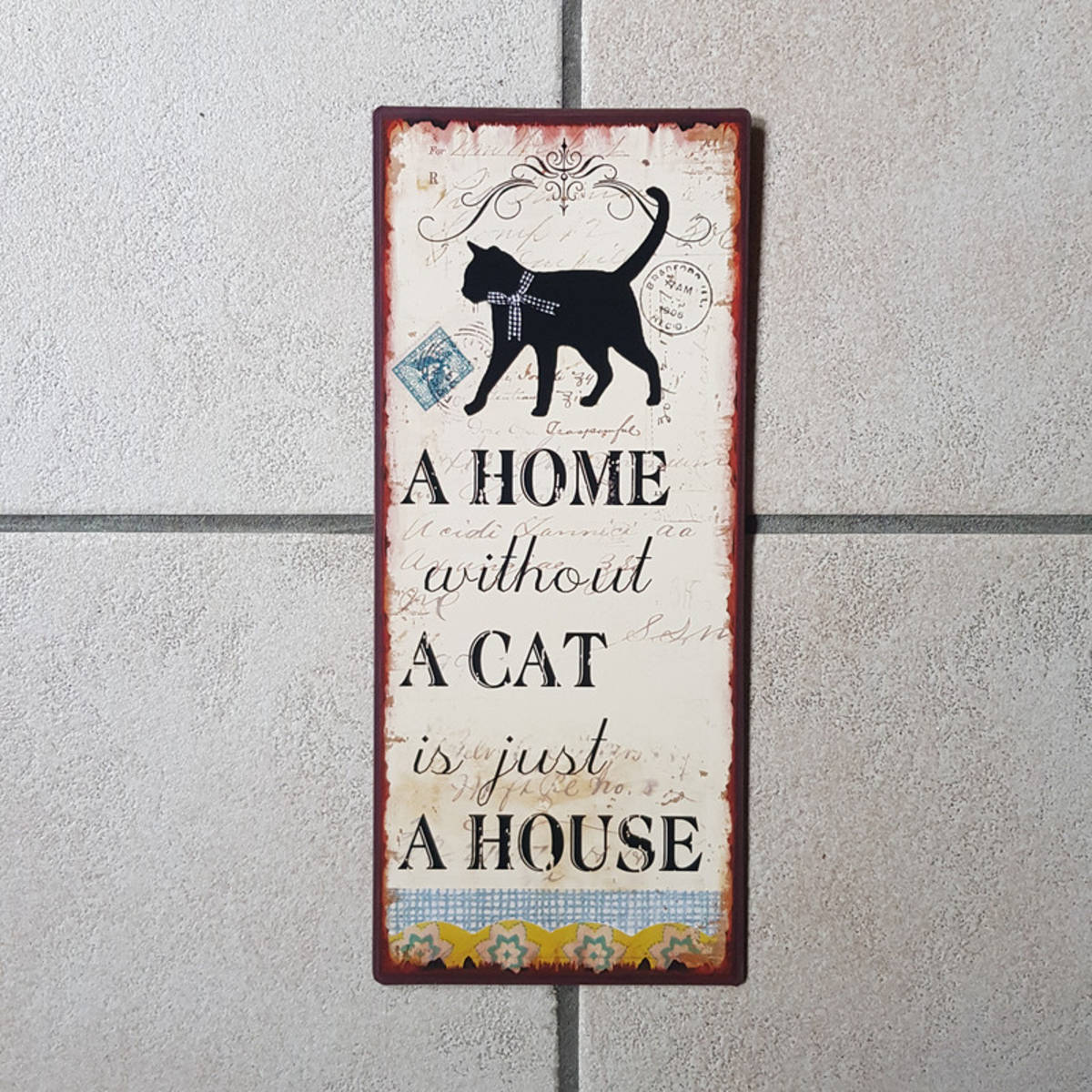 Metallschild mit Text, 13x30cm