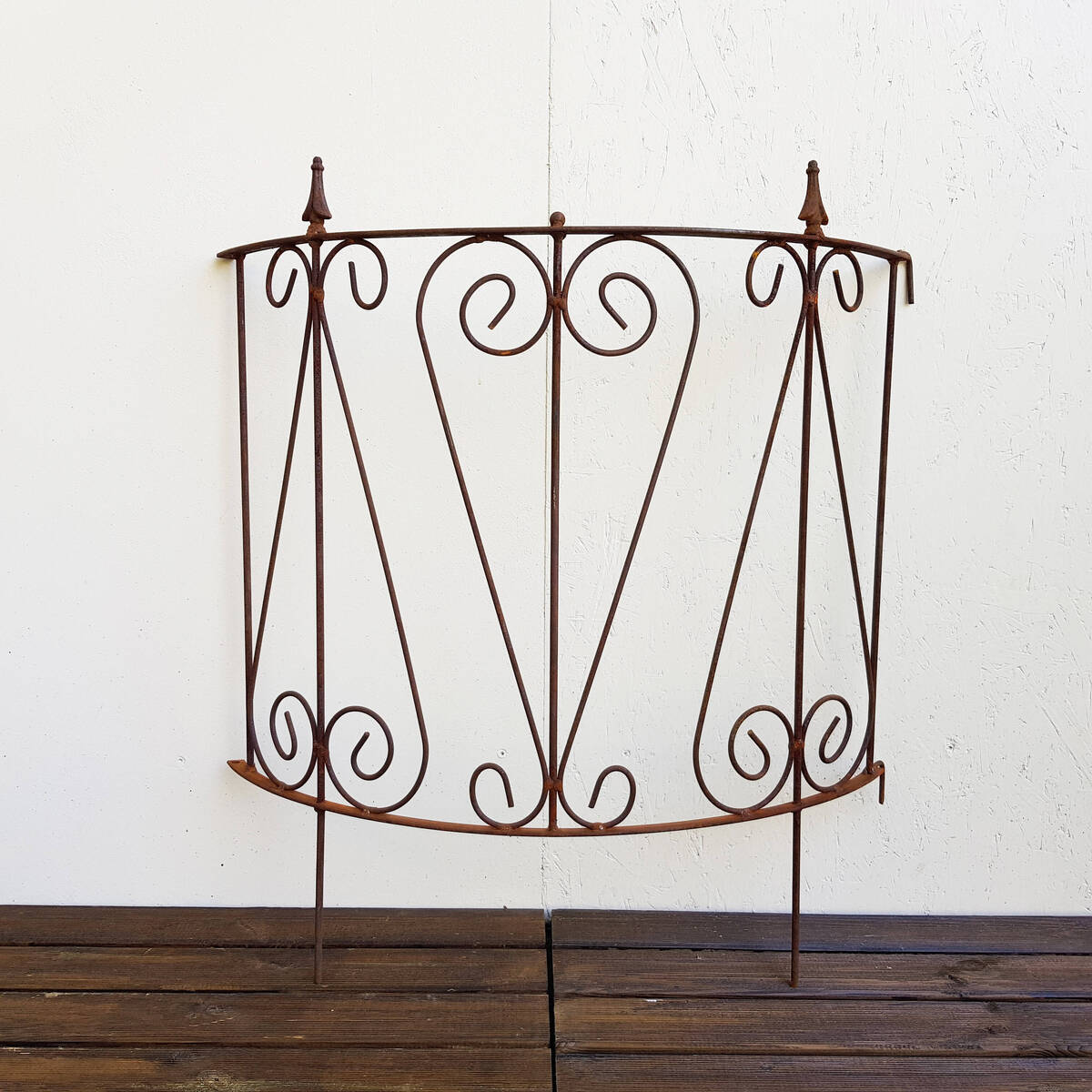 Barrière en fer rouillé, courbe, 80 x 80 cm