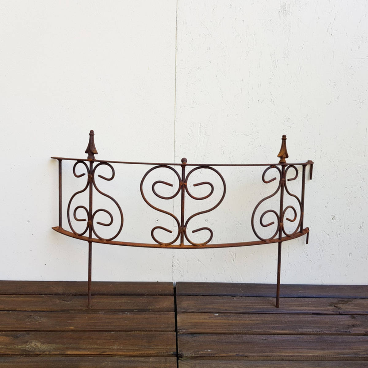 Barrière en fer rouillé, courbe, 40 x 80 cm 