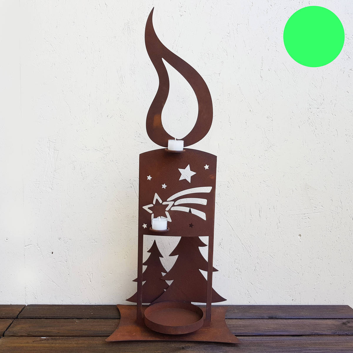 Kerze Weihnachten aus Rosteisen, H. 80cm