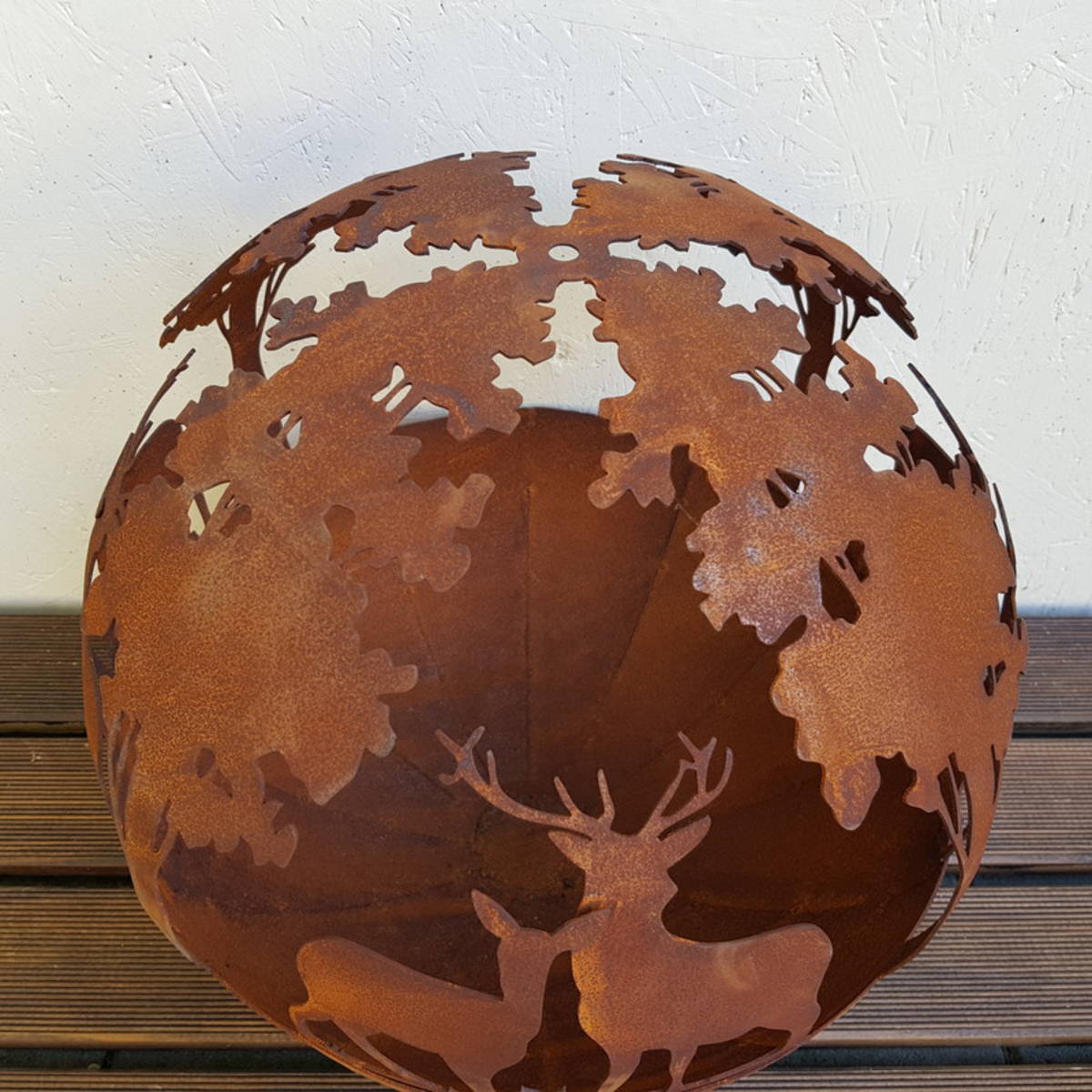 Boule forêt en fer rouillé, Ø 30cm