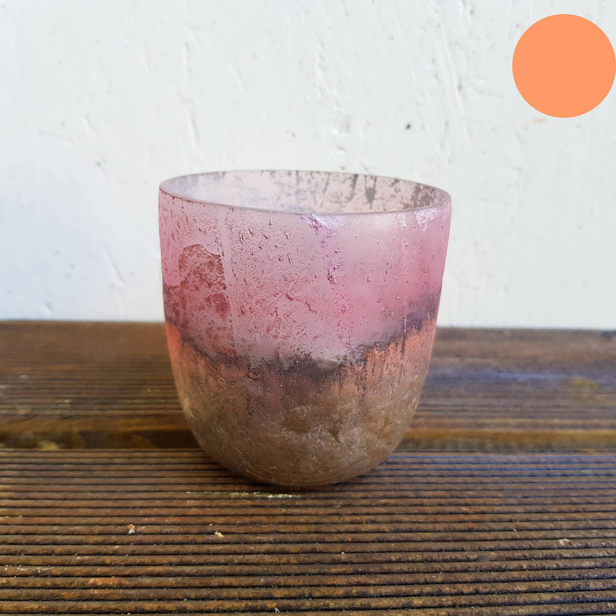 Pot en verre, rose, 8x8cm