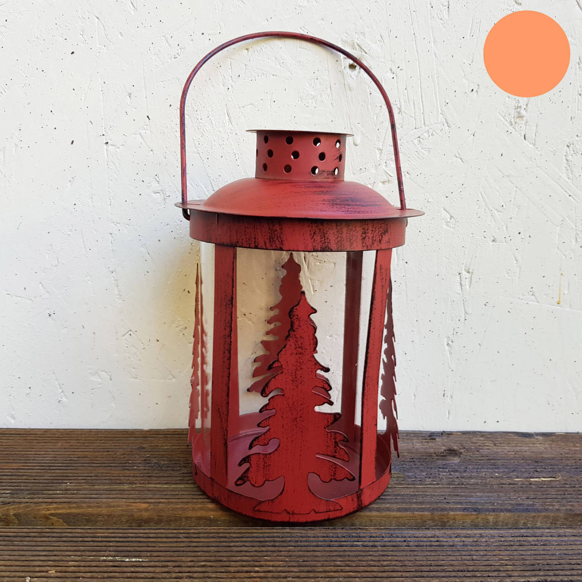 Lanterne sapin en métal, hauteur 16cm