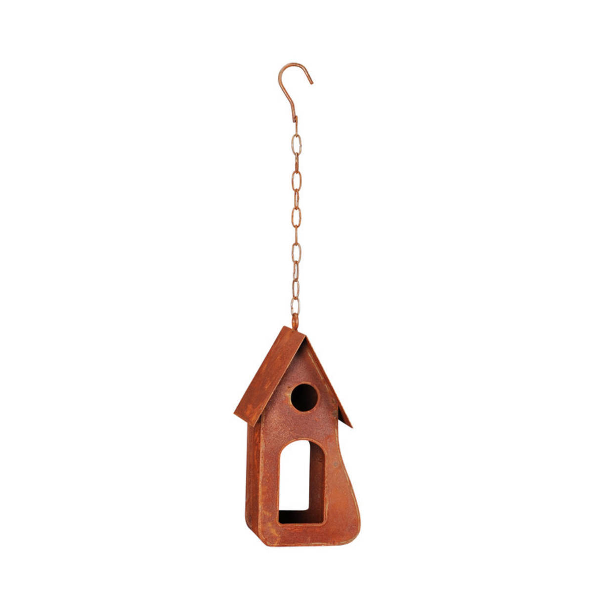 Mangeoire à suspendre, en fer rouillé, hauteur 24cm