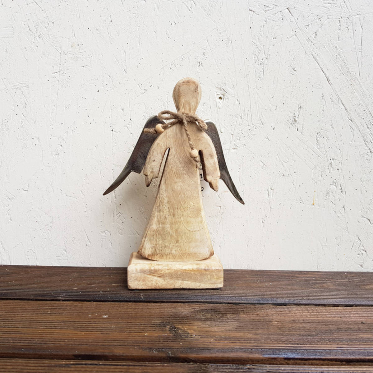 Ange en bois/métal, hauteur 23cm