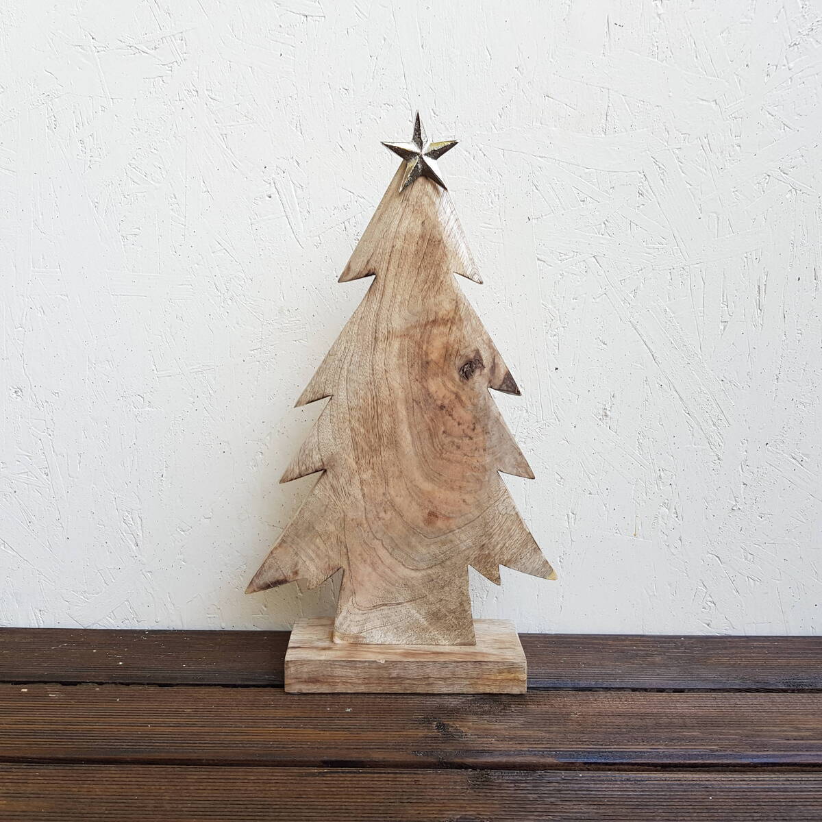 Sapin en bois avec étoile, hauteur 40cm
