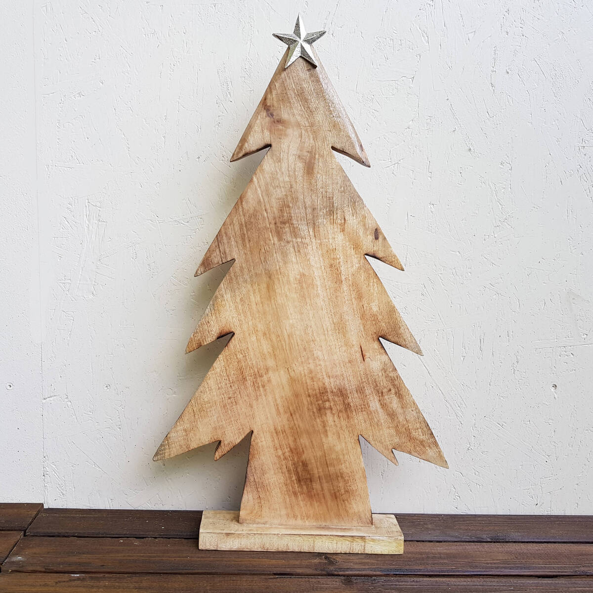 Sapin en bois avec étoile, hauteur 75cm