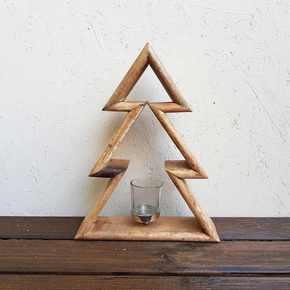 Kerzenhalter Tanne aus Holz, Höhe 30cm