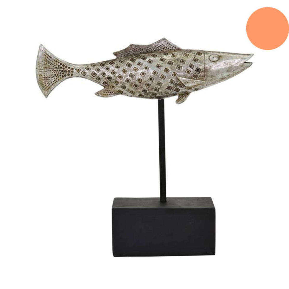 Dekofisch auf Sockel, aus Polyresin, Höhe 21cm
