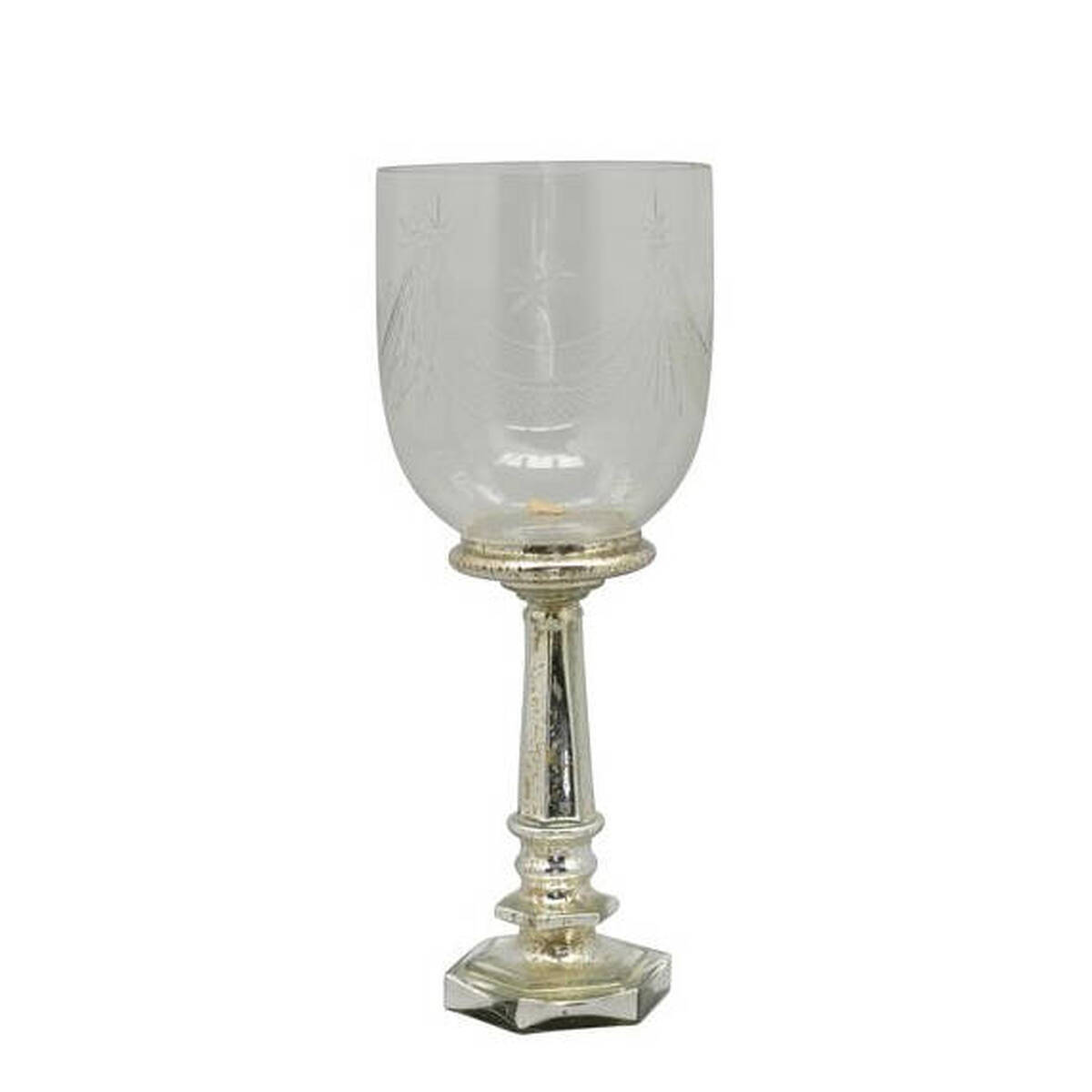 Windlicht aus Glas/Metall, Höhe 43cm