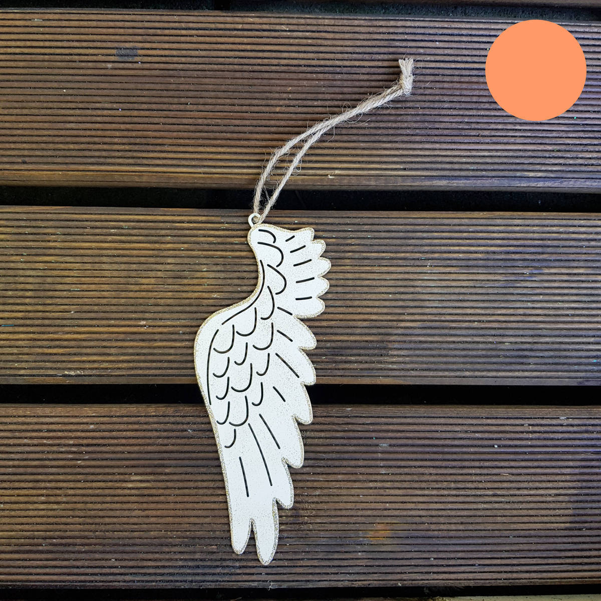 Flügel aus Metall, zum Hängen, gold, Höhe 17cm