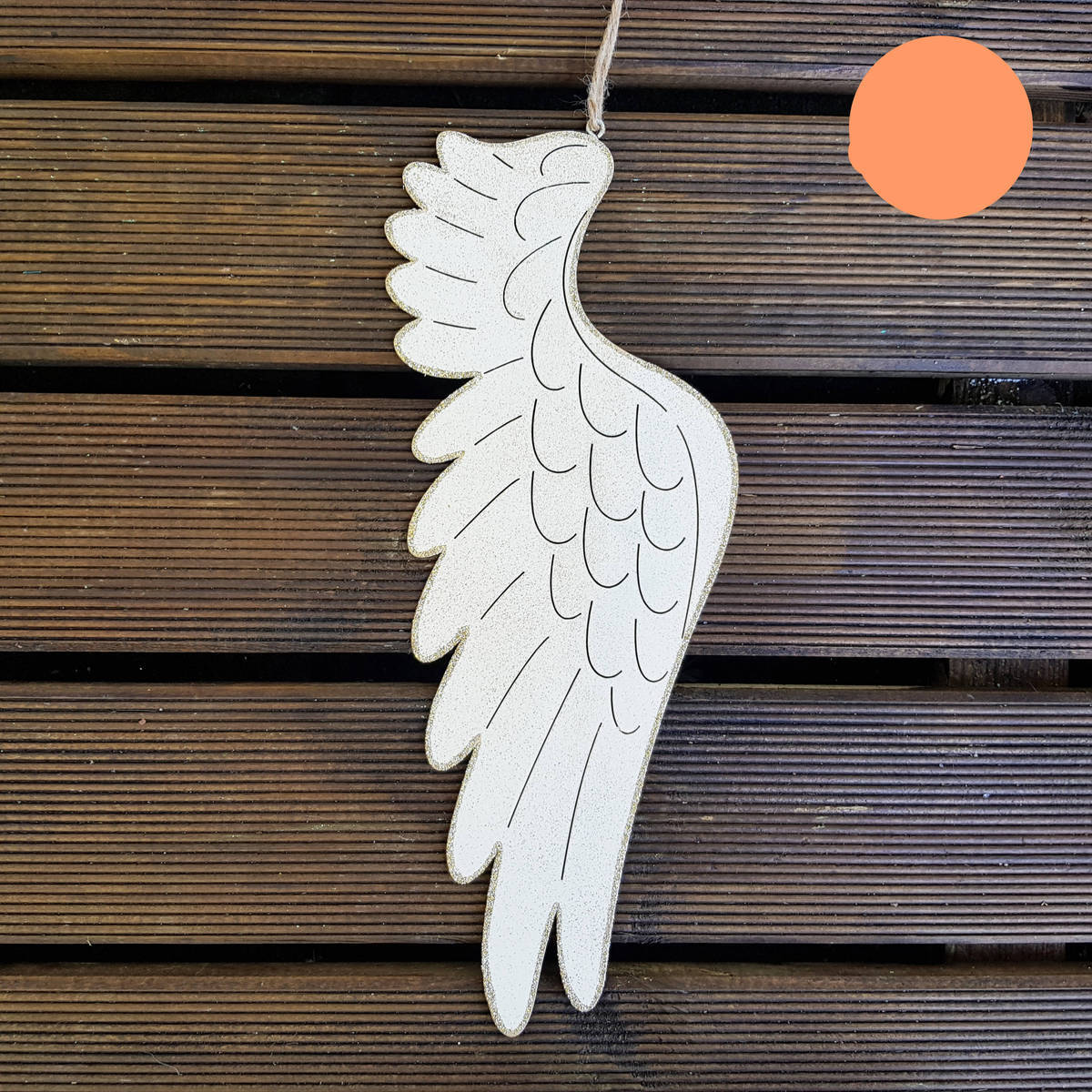 Flügel aus Metall, zum Hängen, gold, Höhe 32cm