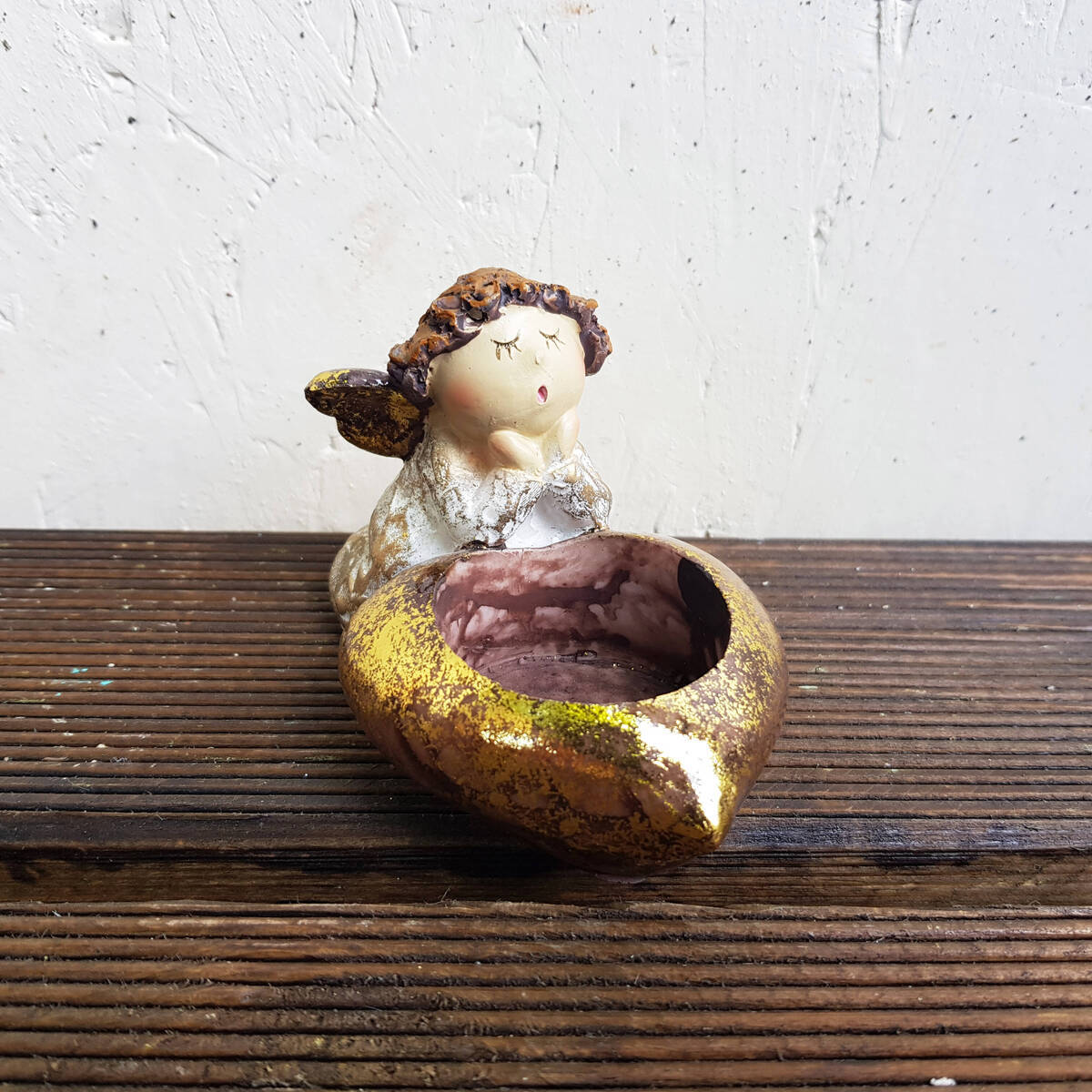 Bougeoir ''ange'' en Polyresin, hauteur 10cm