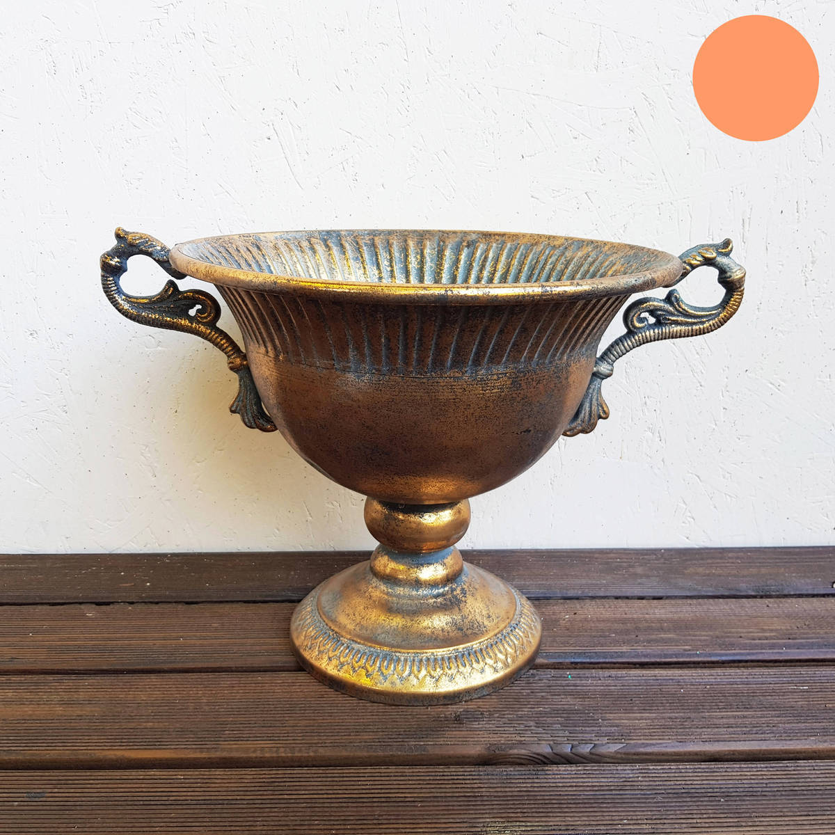 Gefäss aus Metall, gold antik, Ø 33cm