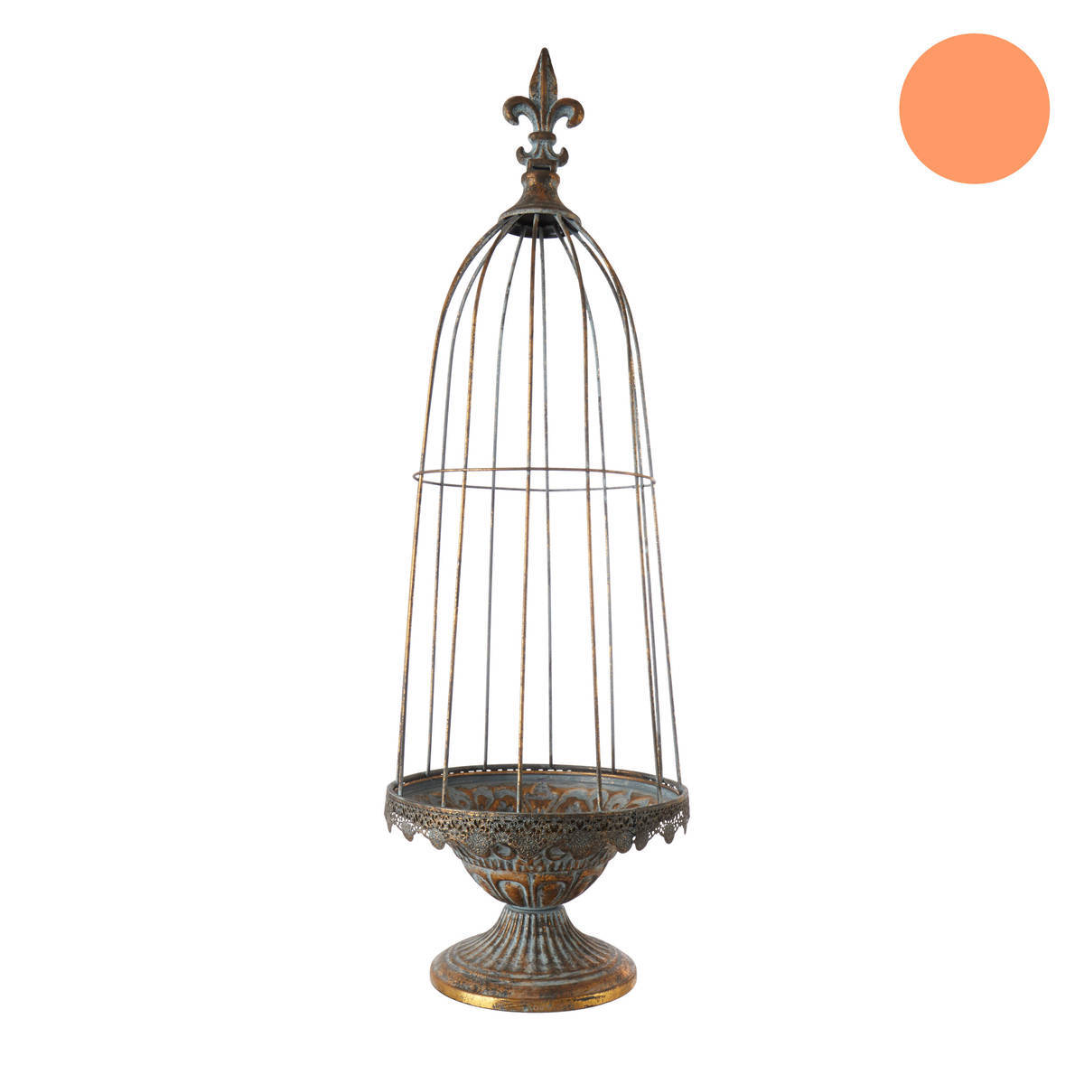 Coupe avec couvercle, en métal, antique, H. 78cm 