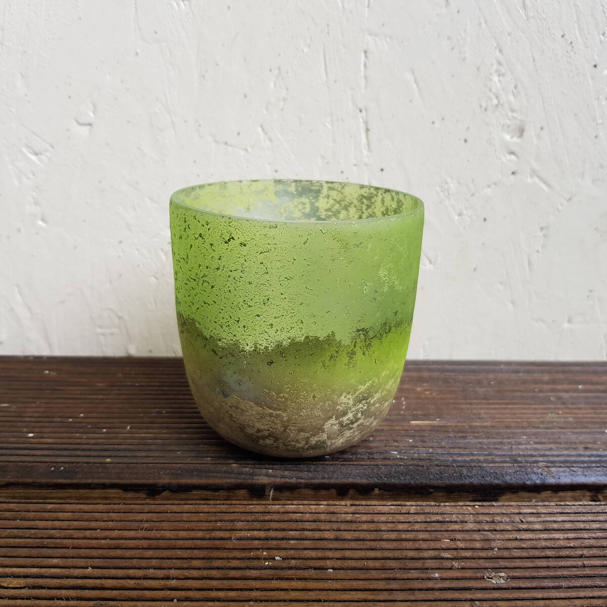 Topf aus Glas, grün, 8x8cm