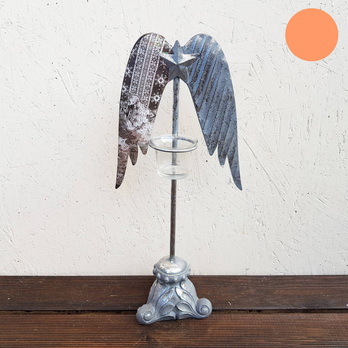Kerzenhalter ''Flügel'' aus Metall, Höhe 43cm