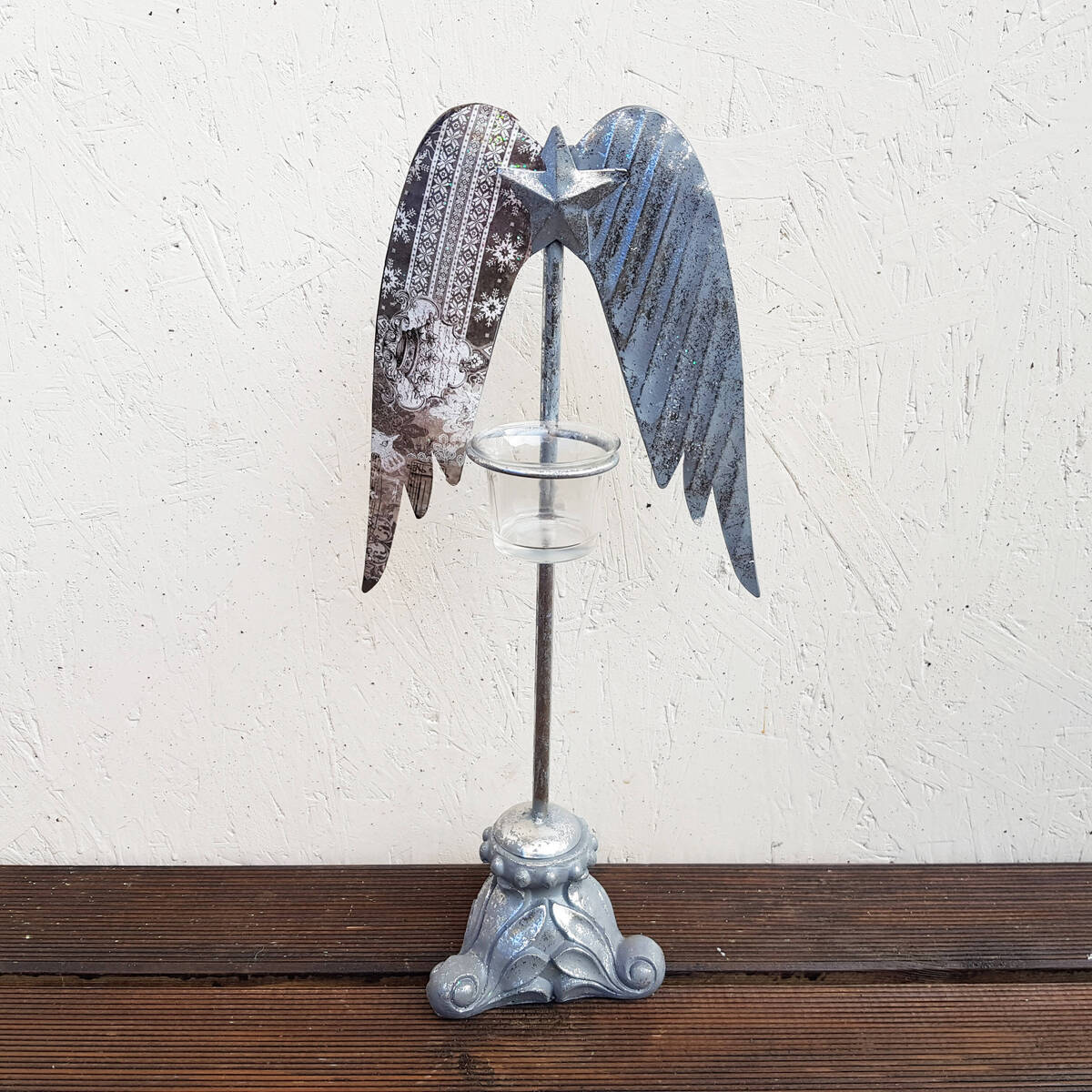 Kerzenhalter ''Flügel'' aus Metall, Höhe 43cm