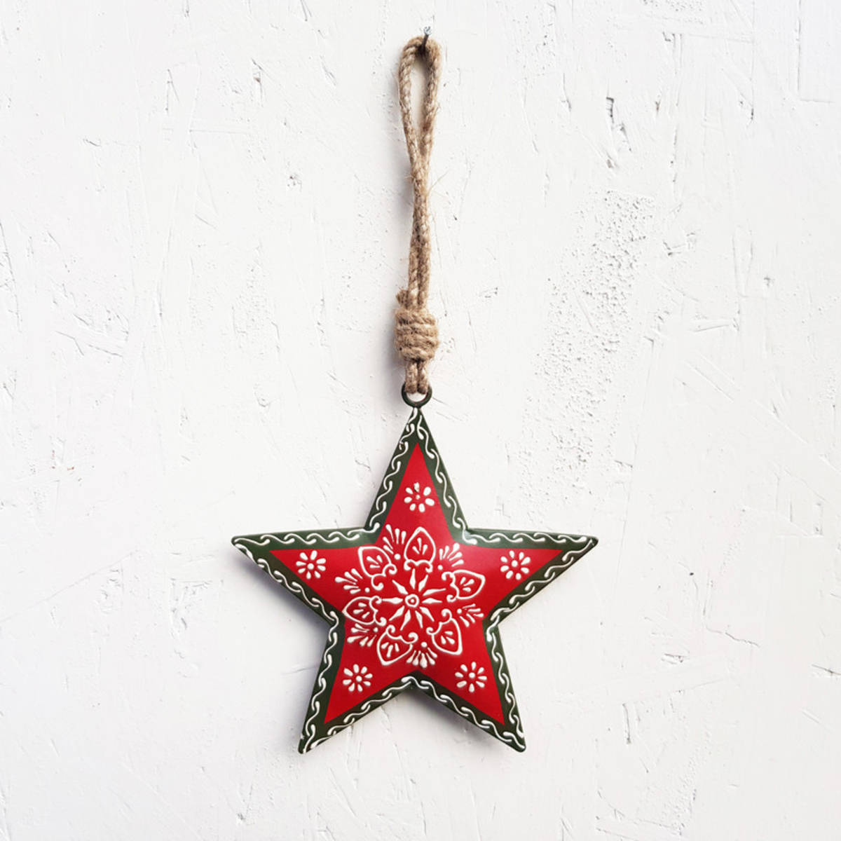 Etolie en métal peint, 15x15cm