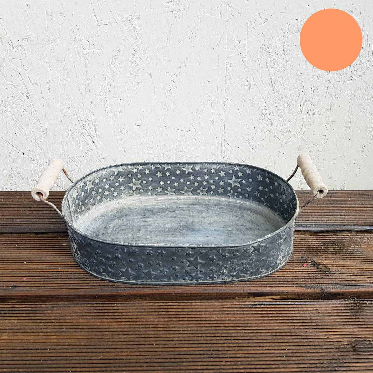 Tablette ovale en métal, L 26cm