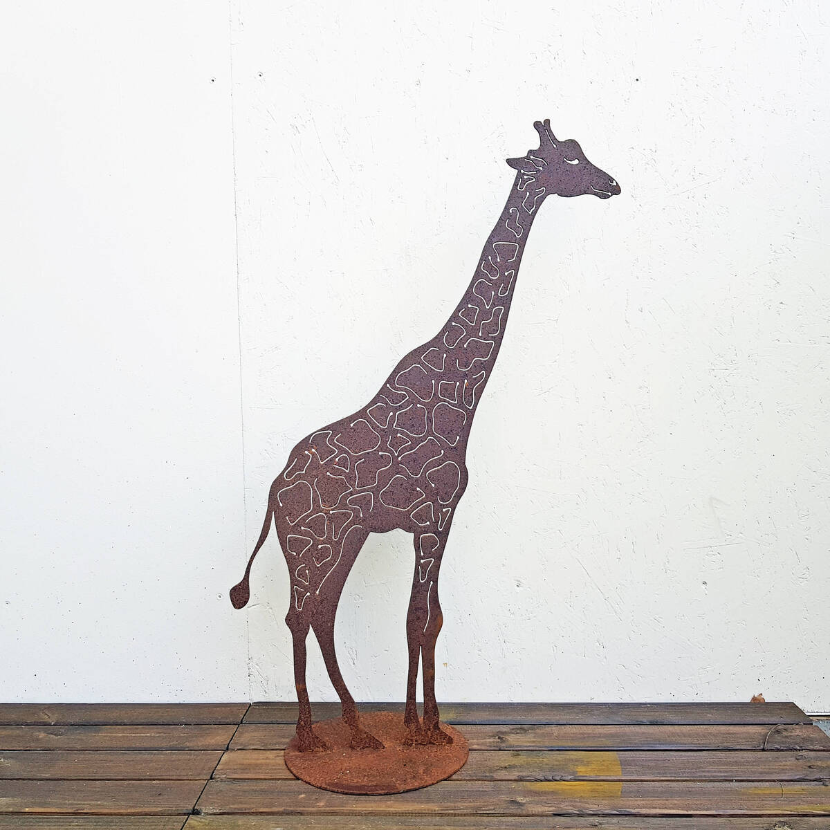 Girafe en fer rouillé, H.100 cm, à poser 