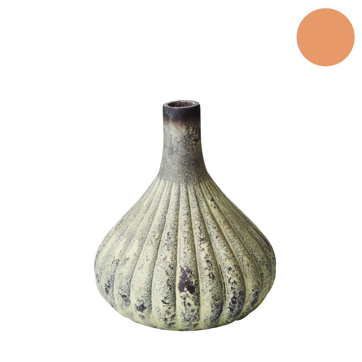 Vase aus Glas, altgrün, Höhe 21cm